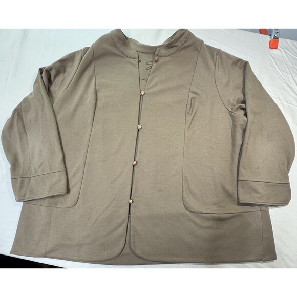 Avenue Women’s Plus Size 30/32 4X Taupe Blazer Jacket Button Front Lightweight - Picture 1 of 10